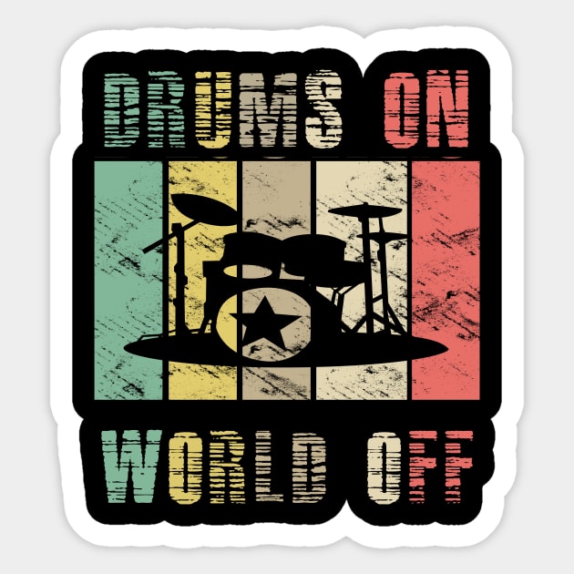 Drums On Retro Sticker by Imutobi